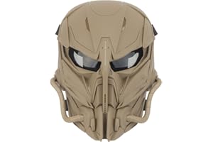 JOYASUS Tactique Airsoft Masque, lentille Grise Full Face Skull Paintball Masque de Protection for CS wargame Halloween Cosplay Costume