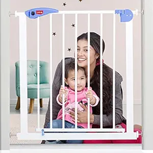 LuvLap Auto Close Indoor Safety Gate for Baby for Door Way Size 76 to 85 cm Wide, White