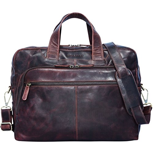 STILORD  Lias  Umh  ngetasche Leder Herren Vintage 15 6 Zoll Laptoptasche gro   Arbeit B  ro Uni Antik Leder   Farbe kara - braun