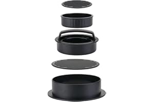 KATELUO Burger Press con 200 Fogli di Carta Antiadesiva, Stampo per Hamburger Normale,Set 3 in 1 Pressa per Hamburger per Mini/Classici/Ripieni Hamburger/Mgnon/BBQ/Cucina