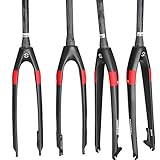 Para bicicleta de montaña rígida tenedor 3 K llena de fibra de carbono MTB bicicleta freno de disco delantero horquilla horquilla de 28,6 mm de bicicleta en forma de cono 29 '