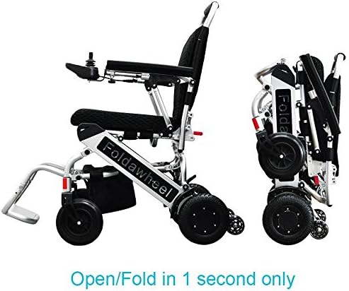 Open/Fold in 1 second now. Foldawheel PW-999UL (Free travel bag + 2 yrs global warranty from 2018 model) The lightest &amp; most compact power chair weighs 46 lbs with Li-ion battery. Supreme quality.
