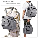 BRINCH Baby Wickeltasche mit wasserdichter Wickelunterlage, Mehrzweck Reise Wickelrucksack Baby Wickelhenkeltasche einschließlich Isolierte Beutel, Baby Windel Tagetasche inklusive Kinderwagenbefestigungen - 5