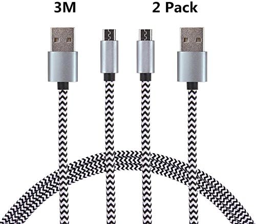 Micro USB Cable [10ft / 2pack] Fast Charging Cable Nylon Braided Android Charger Cables for Android Devices,Smartphones, Samsung Galaxy, Kindle, Nexus, HUAWEI, LG, Sony, Nokia, HTC, Motorola Microsoft and More