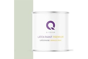 Q-COVER Latexfarbe Abwaschbar 2L (ca.14m2) Hell olivgrün Farbton Innenfarbe Wandfarbe Deckenfarbe Klasse 2 Mattfarbe Für Allergiker Scheuerfest Geruchlos Frei Von Voc