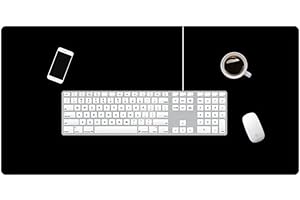 SHOPUKASA Large Office Desk Mat and Protector - Computer Laptop Writing Blotter Pad for Desktop - Black (80 x 40 cm)