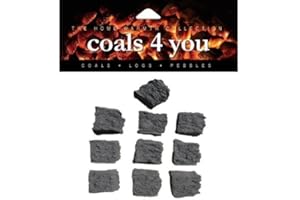 COALS 4 YOU NW LTD 10 Replacement Medium Sized Gas Fire Ceramic Coals in Branded Coals 4 You packaging