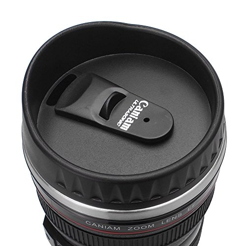 JARBO SLR Kamera Objektiv Becher Kaffee Tasse Tee Tasse Wasser Becher Großes Geschenk (Schwarz) - 5
