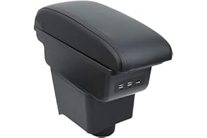 OYHCM Accoudoir Centrale pour VW POLO Mk5 6R Vento 2002-2009, Rangement Intégré, Cuir Noir, Facile à Installer, Accessoire Intérieur Voiture