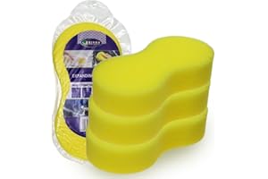 COEAYO 3PCS Car Wash Sponges for Car Cleaning,Washing & Windows - Easy Grip Thick Foam Scrubber Perfect For Wheels, Windscreen & Bodywork