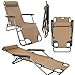 Produktbild Eyepower AMANKA Campingstuhl Liegestuhl Freizeitliege Sonnenliege Strandliege Campingliege Klappliege Liege 153cm Beige