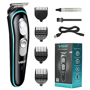 VGR Professional Rechargeable Cordless Beard Hair Trimmer Kit with Guide Combs Brush USB Cord for Men, Family or Pets