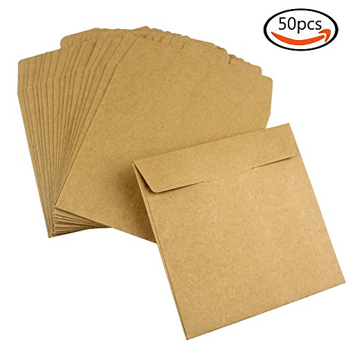 JPSOR 50 Stück 5” Kraftpapier CD Papierhüllen Umschlag DVD Umschlag
