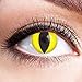 Produktbild Farbige Kontaktlinsen Gelb Motivlinsen Ohne Stärke mit Motiv Gelbe Linsen Halloween Karneval Fasching Cosplay Kostüm Yellow Glow Cat Eye Cateye Katzenaugen Katze