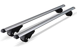 YOICN LTH 1.2m Aluminium Light Weight Lockable Roof Rail Cross Bars For Flush Solid Running Rails to Fit Volvo V70 with Roof Rails