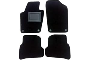 OFFICINE MILANO IL TUO STILE IN AUTO. 4 Tappetini in Moquette per Volkswagen Polo Compatibile con Modelli dal 2009 al 2017, Fondo Impermeabile e Antiscivolo con Battitacco in PVC - Alta Qualità - Made in Italy - OFFICINE MILANO