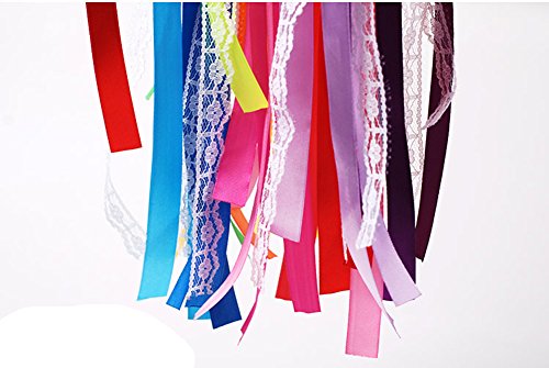 hangnuo 10 Stück Hochzeit Geburtstag Party Seide Spitzenband mit Glocken Girlanden Reinigungsstäbe Fairy Stick bunt - 2