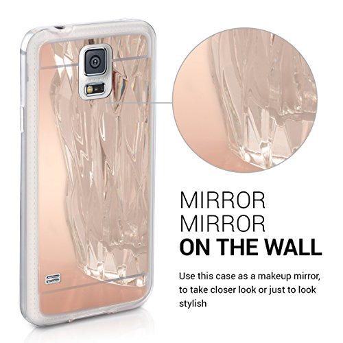 kwmobile Funda para Samsung Galaxy S5   S5 Neo - Carcasa Protectora  Trasera  de  TPU  para m  vil en  Oro Rosa con Efecto Espejo 