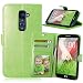 Produktbild Nancen LG G2 / D802 (5,2 Zoll) Lederhülle Neu Style Acht Farbe Weich PU Flip Case Ledertasche / Schutz Etui, Einfach Vintage Kollektion Karten Slot Foto Wallet Hülle Handy Tasche Zubehör