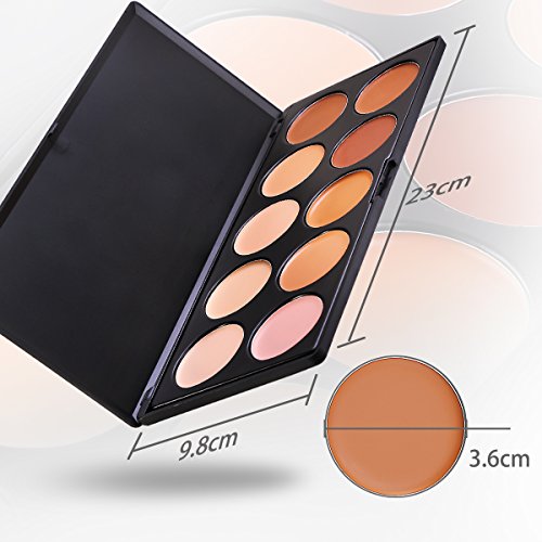 VALUE MAKERS 10 Farben Concealer Palette Makeup Paletten Kosmetik Make-up Creme Corrector Abdeckcreme mit Black Box - 3