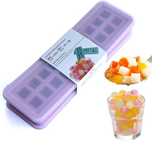 Perfect Size Silicone Ice Cube Tray, ice cube tray with lid Set of 2