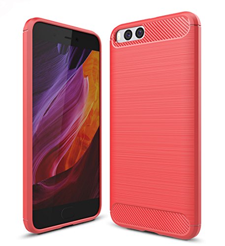 Xiaomi Mi6 Funda  SMTR Calidad premium Cubierta Delgado material de silicona Funda Protective Case Cover  Dise  o durable   M  xima protecci  n contra golpes  para Xiaomi Mi6 - Rojo