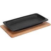 Lava D&ouml;k&uuml;m Servis Tabağı, 30x15 cm Ahşap Altlı - LV AS 172