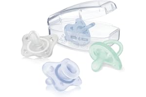 Chicco Pack Crecimiento Bebé 0-6 Meses Niño, Set de 4 Chupetes, 2 Para 0-2 Meses y 2 Para 2-6 Meses, Chupete Suave y Delicado, Apoya Respiración Fisiológica, Promueve el Desarrollo Correcto de la Boca