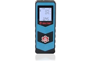 BOLTHO Laser Measure 40M/131Ft Laser Distance Meter, Portable High Precision and Backlight LCD Display, Measure Distance, Area and Volume, Pythagorean Mode Battery Included (Single Button)