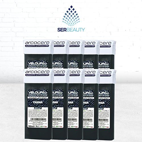 10 x Wax Roll On Cartridges 100 Ml Cavier/High Quality/Roll-On Wax for Hair Removal Black