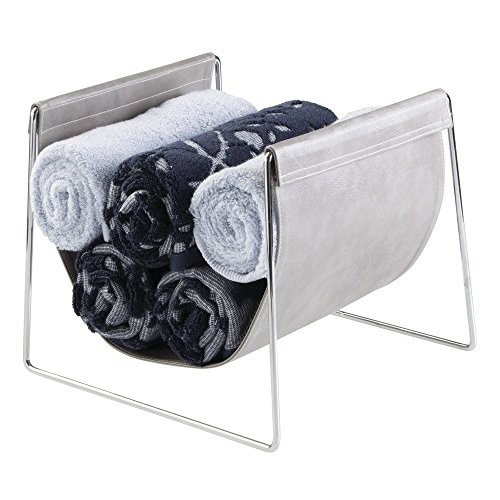 InterDesign 62620EU Lauren Handtuchhalter für Badezimmer Ablage für Handtücher, Waschlappen, Plastik, Grau/chrom, 30.3 x 27.8 x 25.3 cm - 3