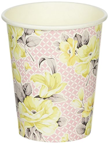 Talking Tables Truly Scrumptious Floral Pappbecher für eine Tee Party, Pink/Gelb (12 Stück)