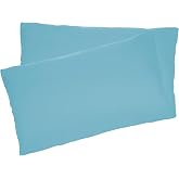 Set of 2 Pillowcases, Pillowcase 90 x 45 cm, Pillow Protector, 100% Microfibre, Zip Closure, Breathable, Extra Soft, Blue