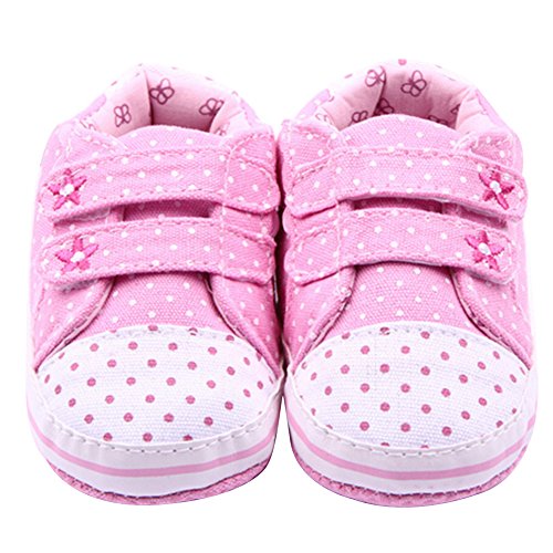 Infant Toddler Baby Girl Soft Sole Crib Shoes Cotton Antislip Sneaker 0-18 Months (3-6 Months, pink)