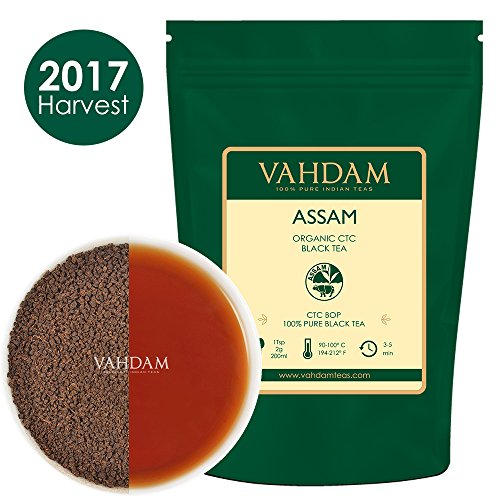 Assam ORGANIC CTC Schwarzer Tee Loose Leaf von Assam, starke, fett und reich, Assam Tee, Original indischen täglichen Assam Milchtee, Chai Tee, 454g, CTC schwarzer Tee