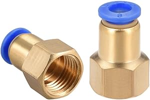 TOP-VIGOR 2Pcs Straight Pneumatic Push to Quick Connect Fittings, PT1/4 Female x 6mm Tube OD Straight Push Fit Connectors Air Pipe Fittings Push in Quick Fitting Adapter