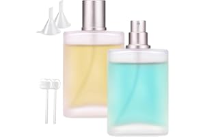 OUTALIZ Boccette Profumi Vuoti, 2 Pezzi Flacone Spray Vuoto, 100ml Vetro Bottiglia Spray, Contenitore Spray Vuoto, Portaprofumo Da Viaggio, Atomizzatore Con Imbuti, Pressore, in Vetro per Viaggio o Regalo