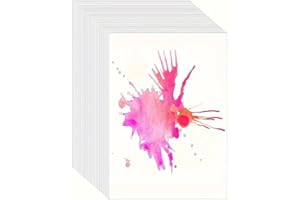 REALJOY 100 Blätter Aquarellpapier A6 300 g/m², Postkarten Blanko Aquarellpapier Weiß Aqurellpapierblock, 10,1 x 15,1 cm Aquarellblock Watercolor Paper A6 Aquarell Karten für Aquarell, Zeichnen und Lettering