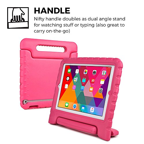 iPad 4 3 2 hülle fur kinder, COOPER DYNAMO Beanspruchbare, strapazeirfähige, robuste, gepolsterte Hartschalenhülle mit integriertem Griff, Standfunktion & durchsichtigem Displaysschutz (Pink) - 5