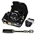 Produktbild First2savvv XJPT-G5X-01S01 schwarz Ganzkörper- präzise Passform PU-Leder Kameratasche Fall Tasche Cover für Canon PowerShot G5X mit Kameragurt
