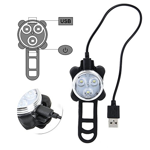 SWAMPLAND LED Fahrradbeleuchtung Set, USB Wiederaufladbare LED Fahrradlicht Set, Fahrradlampe Set inkl, LED Frontlichter und Rücklicht, 4 Licht-Modi USB Aufladbare Fahrradlichter, Fahrradlampen Set - 3
