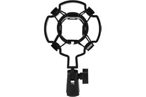 Smallterm Universal Professional Condenser Microphone Mic Shock Mount Holder Studio Recording Bracket For Diaphram Mic Clip, Black