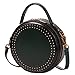Produktbild Damen Kleine Niet Umhängetaschen Runde Vintage Messenger Mini Totes Handtasche Satchel Circle Top-Handle Handtaschen Mehr Farbe,Green-20 * 8 * 20CM