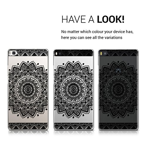 kwmobile Funda para Huawei P8 - Carcasa de  pl  stico  para m  vil - Protector  Trasero  en  Negro Transparente 