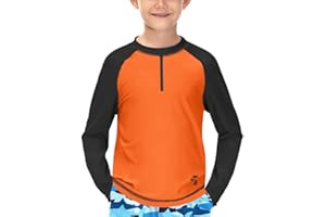 BesserBay Jungen UV Shirt Badeanzug SPF 50+ Lange Ärmel Rash Guard Schwimmshirt Badeshirt 110-150