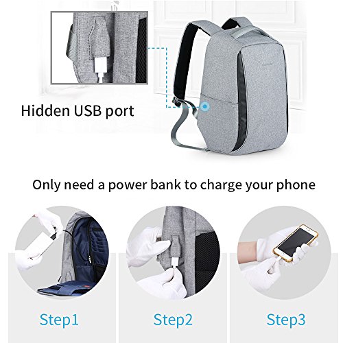 Hanke Rucksack Gesch  ft Schulrucksack Diebstahlschutz Laptop Smart-Rucksack mit USB Ladeport