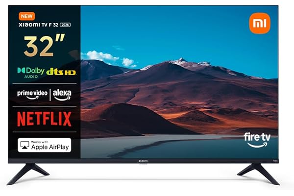 XIAOMI TV F 32, 32 Pulgadas (81 cm), HD, Smart TV, Fire OS7, Control por Voz Alexa, Dolby Audio, DTS Virtual:X, DTS-HD, Compatible con Apple AirPlay, 2025