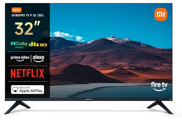XIAOMI TV F 32, 32 Pulgadas (81 cm), HD, Smart TV, Fire OS7, Control por Voz Alexa, Dolby Audio, DTS Virtual:X, DTS-HD, Compatible con Apple AirPlay, 2025