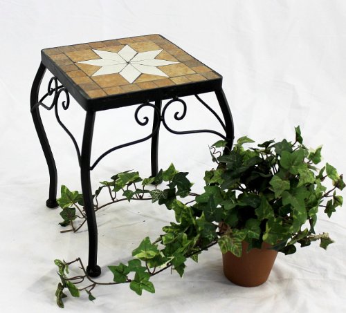 DanDiBo Blumenhocker Merano Mosaik 12015 Blumenständer 28 cm Hocker Eckig Beistelltisch - 5