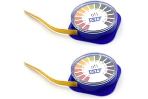 XIKSJW 2 Rotoli Universale Strisce di Carta pH Strisce di pH Rotolo 16.4 ft/Rotolo pH Misura Gamma Completa 0-14